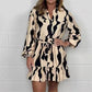 🌷Limited Time Offer 52% OFF🌷Casual Irregular Stripe Lapel Tie Waist Shirt Dress-5