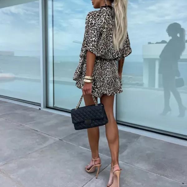 🌷Limited Time 49% OFF💞🌷Women's Leopard Print Fashion Jumpsuit Shorts-3