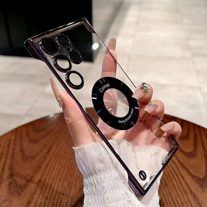 Ultra-Thin Transparent Phone Case with Magnetic Ring for Samsung-4