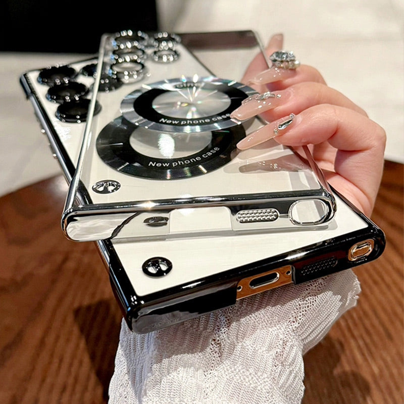 Ultra-Thin Transparent Phone Case with Magnetic Ring for Samsung-3