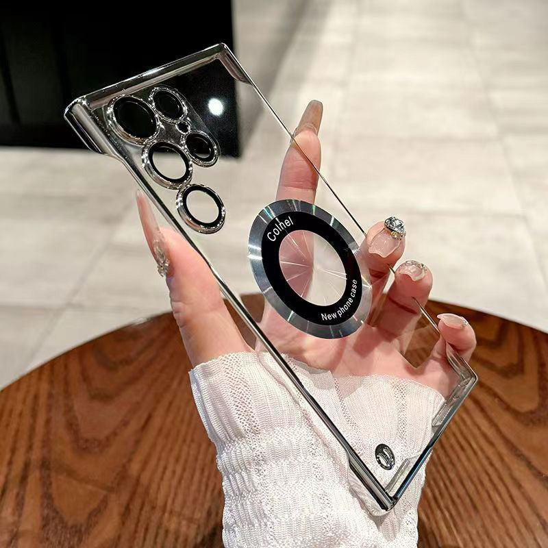Ultra-Thin Transparent Phone Case with Magnetic Ring for Samsung-7