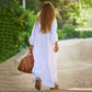 🔥2024 HOT SALE🔥🌸Women’s Minimalist Cotton Linen V-neck Long Dress-2