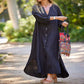 🔥2024 HOT SALE🔥🌸Women’s Minimalist Cotton Linen V-neck Long Dress-4