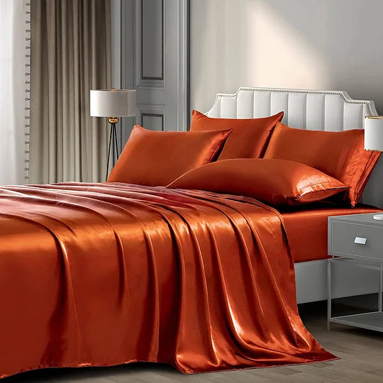 ✅Free Shipping✈️Luxury Pure Mulberry Silk Bedding Four Piece Set-6