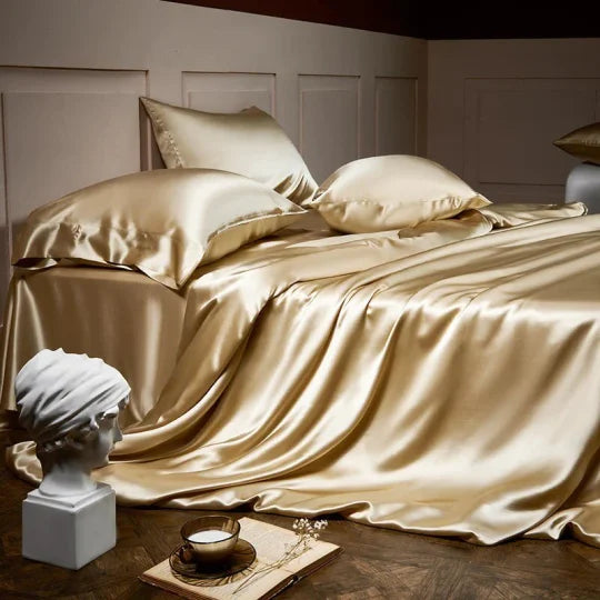 ✅Free Shipping✈️Luxury Pure Mulberry Silk Bedding Four Piece Set-11