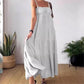 🔥2024 HOT SALE🔥Solid Color Pleated Breathable Spaghetti Strap Dress-1