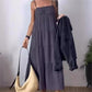 🔥2024 HOT SALE🔥Solid Color Pleated Breathable Spaghetti Strap Dress-4