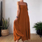🔥2024 HOT SALE🔥Solid Color Pleated Breathable Spaghetti Strap Dress-3
