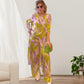 HOT SALE 49% OFF💖Printed Long Back-Hem Top Loose Pants 2 Piece Set-4
