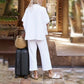 ⏳Limited Sale 50% OFF🌸Women's 3/4 Sleeve Capelet Wide-Leg Pants Set-1