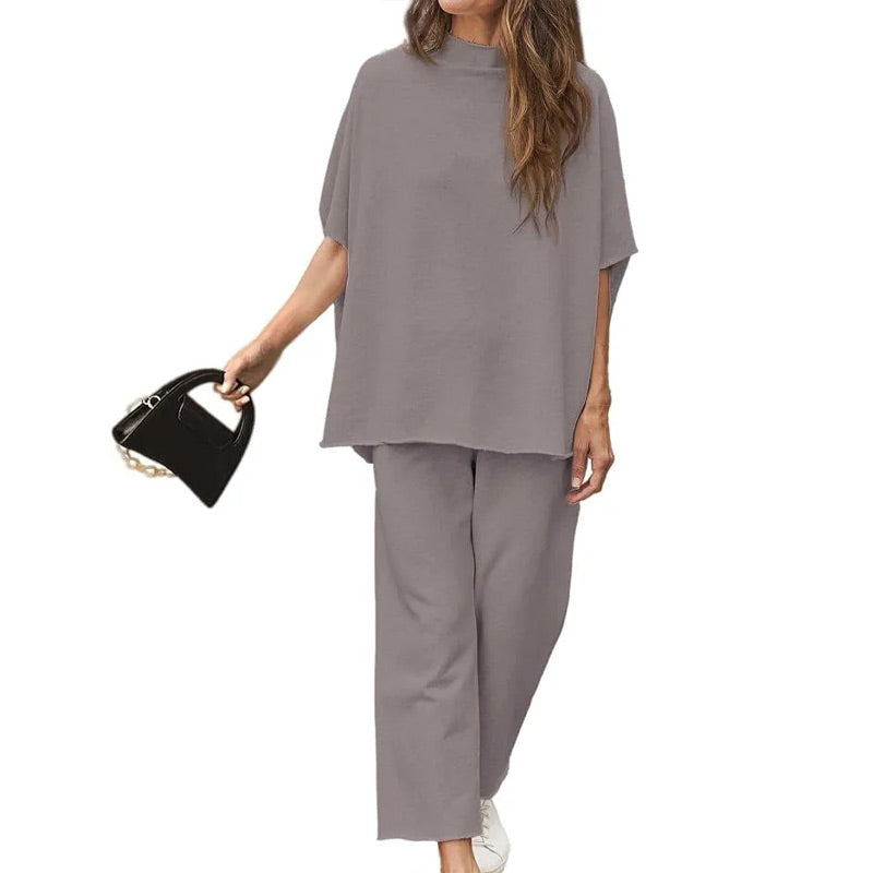 ⏳Limited Sale 50% OFF🌸Women's 3/4 Sleeve Capelet Wide-Leg Pants Set-16