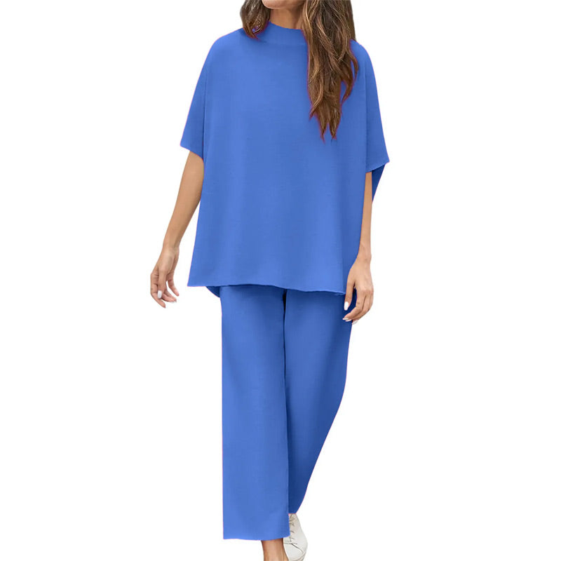 ⏳Limited Sale 50% OFF🌸Women's 3/4 Sleeve Capelet Wide-Leg Pants Set-15