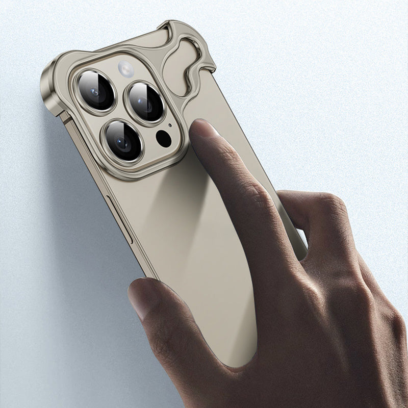 Special-Shaped Metal Corner Pad Anti-Fall Phone Case for iPhone (Free lens film)-3