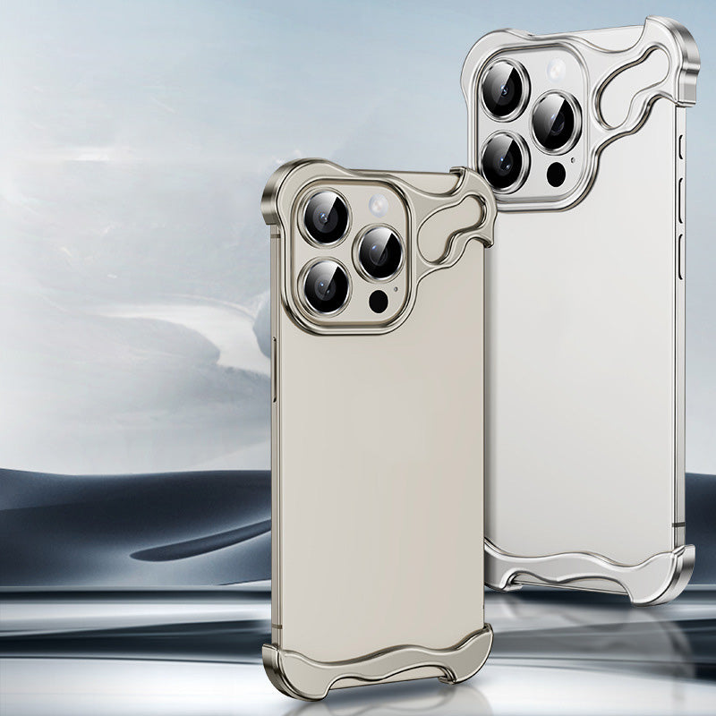 Special-Shaped Metal Corner Pad Anti-Fall Phone Case for iPhone (Free lens film)-1