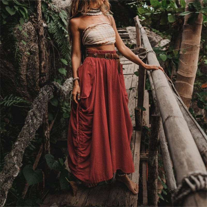Hot Sale 60% OFF💃Women's Casual Skirt with Side Drawstrings-1
