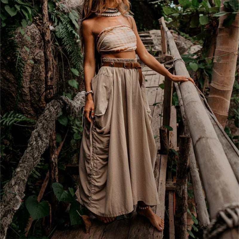 Hot Sale 60% OFF💃Women's Casual Skirt with Side Drawstrings-6