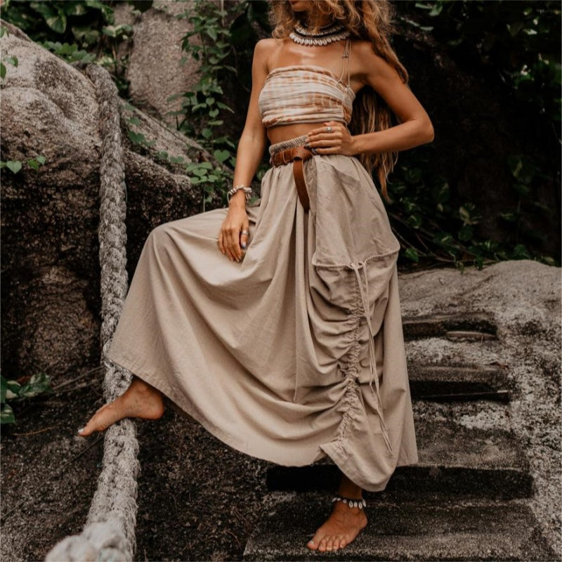 Hot Sale 60% OFF💃Women's Casual Skirt with Side Drawstrings-5