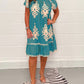 🌷Limited Time 43% OFF💞Geometric Pattern Multi Print Square Neck Dress🌸-4