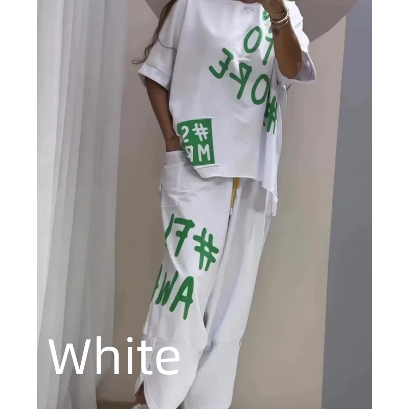 ✨New Arrival✨Women’s Casual Loose Fit Two-Piece T-Shirt & Pants Set-6