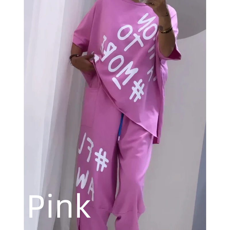 ✨New Arrival✨Women’s Casual Loose Fit Two-Piece T-Shirt & Pants Set-9