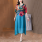 💃2025 Neuankömmling Vorverkaufs-Women's Elegant Flowy Blumendruck Plus-Size-Kleid