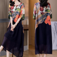💃2025 Neuankömmling Vorverkaufs-Women's Elegant Flowy Blumendruck Plus-Size-Kleid