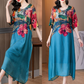 💃2025 Neuankömmling Vorverkaufs-Women's Elegant Flowy Blumendruck Plus-Size-Kleid