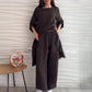 Women's Casual 2-piece Suit with Round Neckline-2