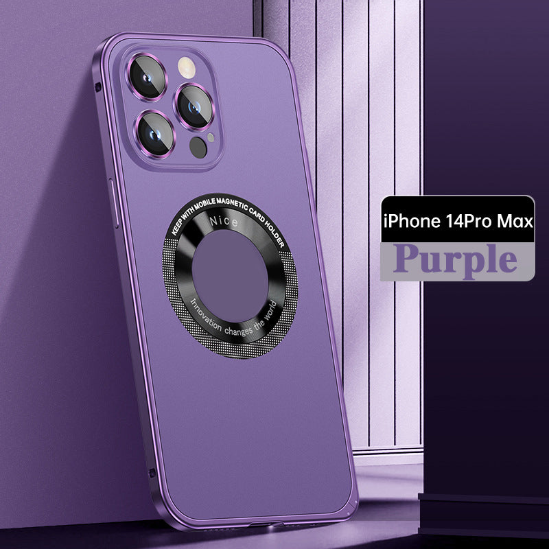 Magnetic Attraction Spring Buckle Metal Frame Case Cover For iPhone-5