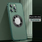 Magnetic Attraction Spring Buckle Metal Frame Case Cover For iPhone-4