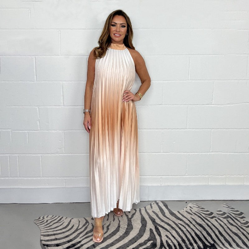 💃 Hot Sale 62% off- Gradient Pleated Sleeveless Dress💖-1