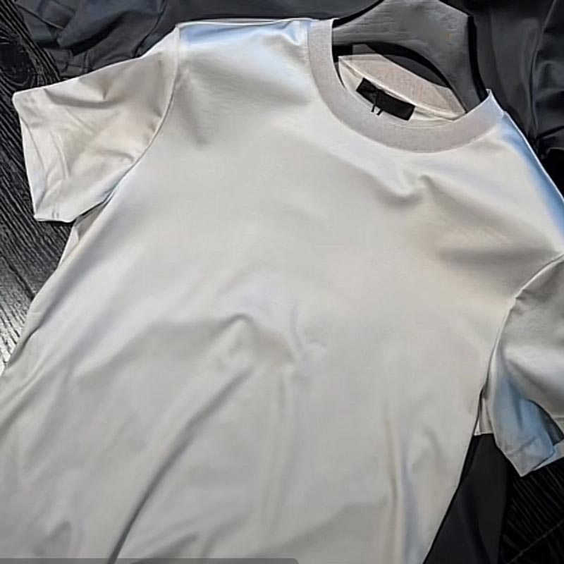 Men's Mercerized Breathable Ice Silk Short-sleeve T-shirt-1