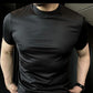 Men's Mercerized Breathable Ice Silk Short-sleeve T-shirt-4