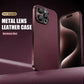Electroplated Metal Lens Ultra-thin Leather Protect for iPhone-1