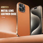 Electroplated Metal Lens Ultra-thin Leather Protect for iPhone-2