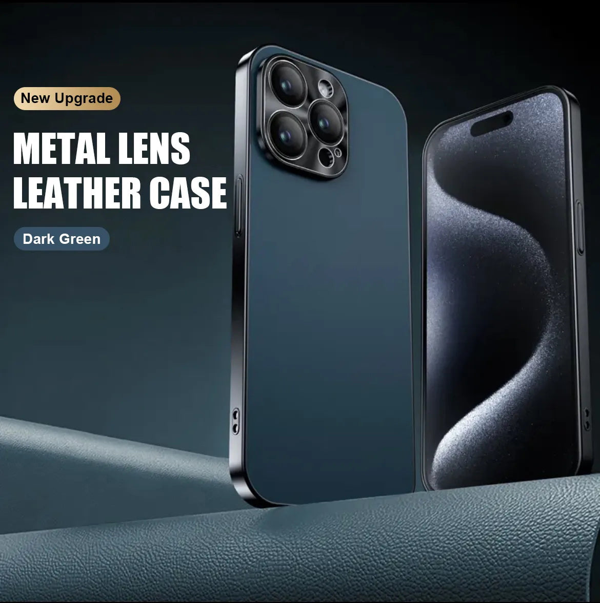 Electroplated Metal Lens Ultra-thin Leather Protect for iPhone-5