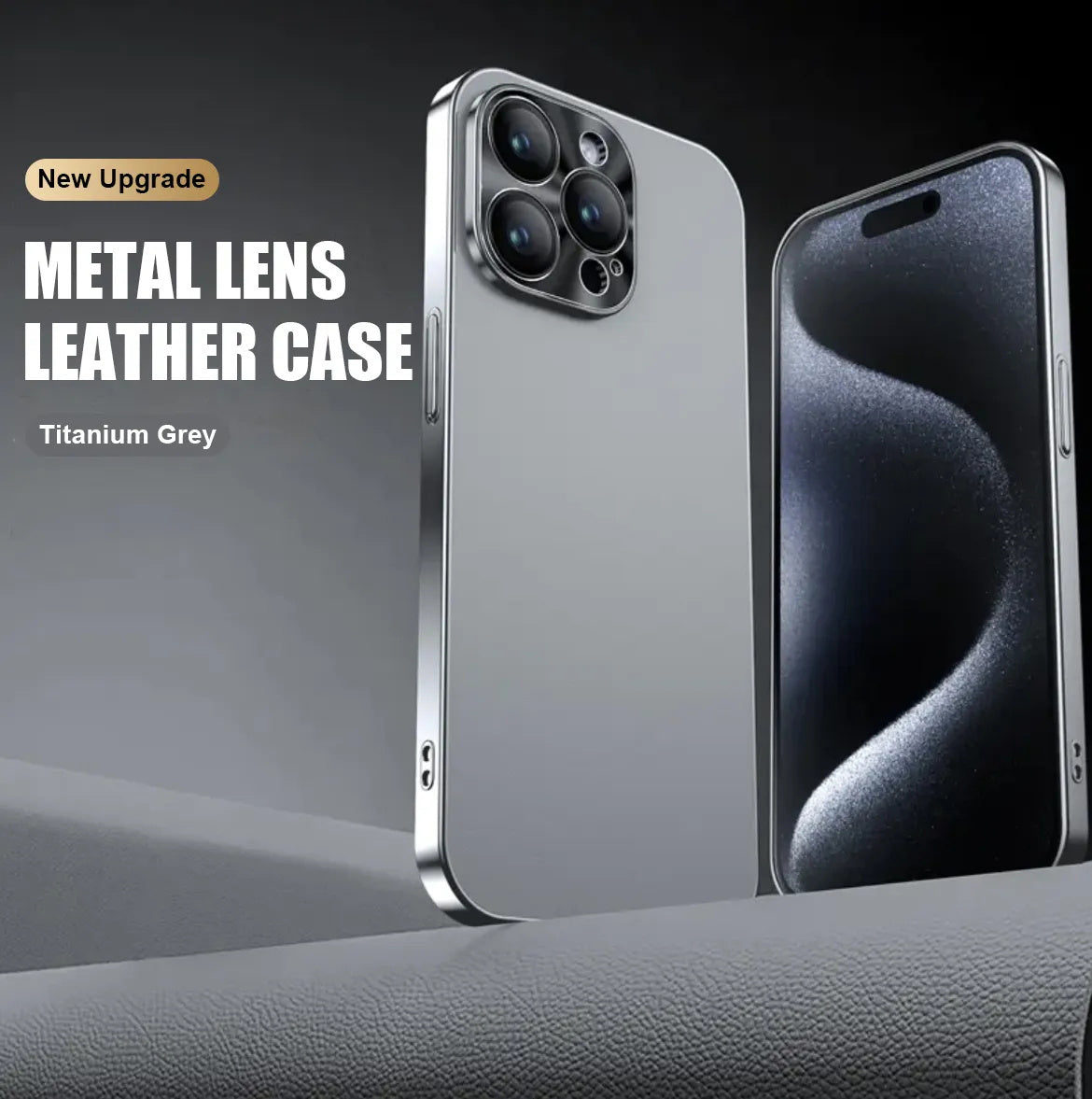 Electroplated Metal Lens Ultra-thin Leather Protect for iPhone-6