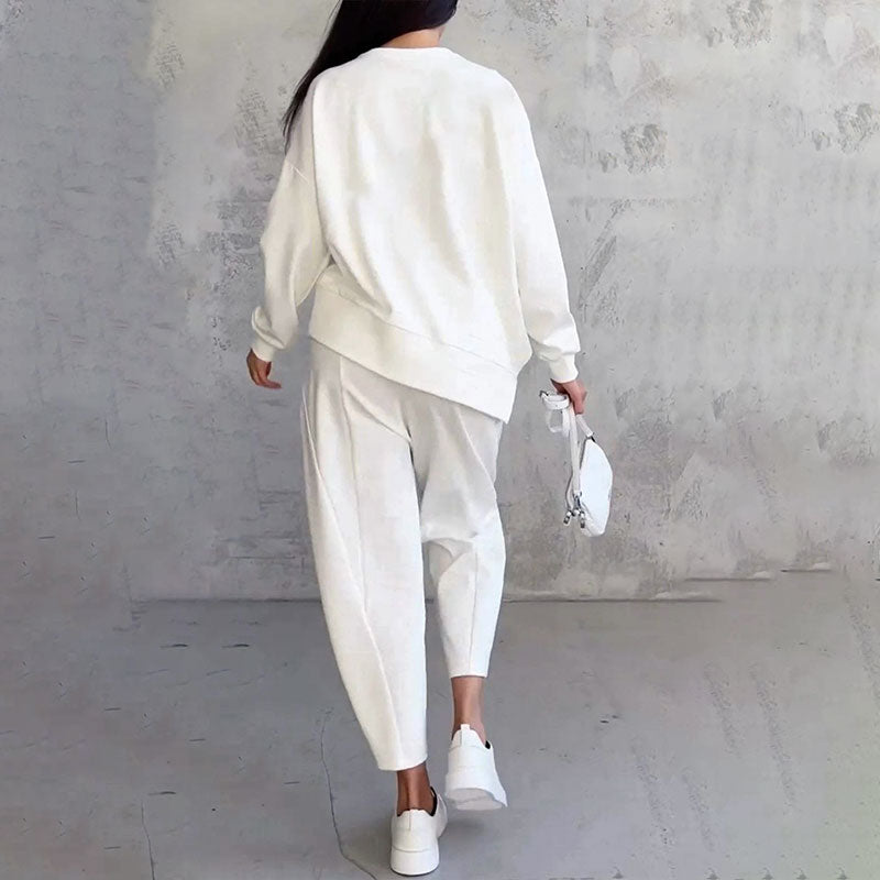 🌷Limited time sale💞 Round-Neck Long-Sleeved Top ＆ Pants 2-Piece Set-2