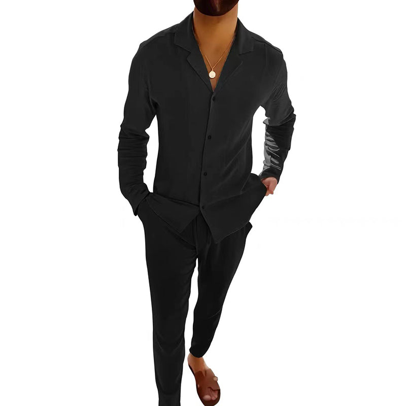 ⏳Limited Sale 50% OFF🌸Men's Minimalist Cotton Linen Casual Two Piece Set-4