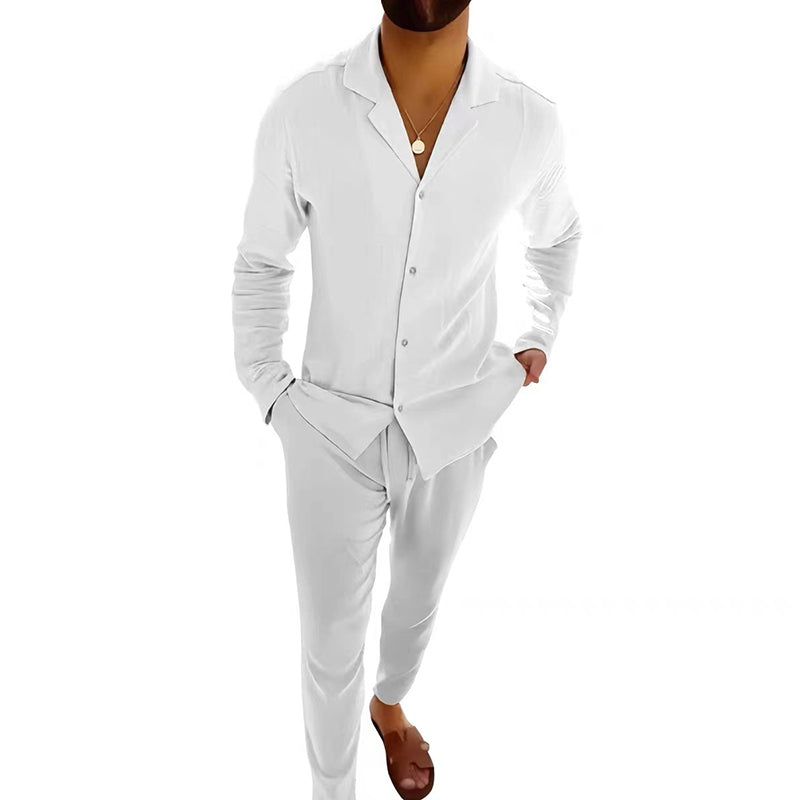 ⏳Limited Sale 50% OFF🌸Men's Minimalist Cotton Linen Casual Two Piece Set-7