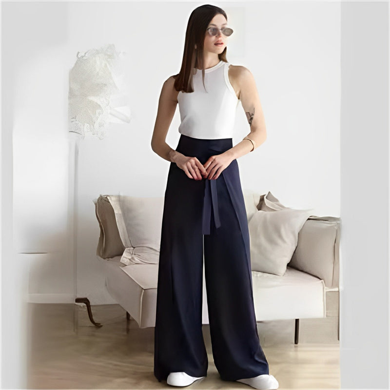 🔥Summer Sale🔥Women's Tie Knot Wide Leg Pants-6