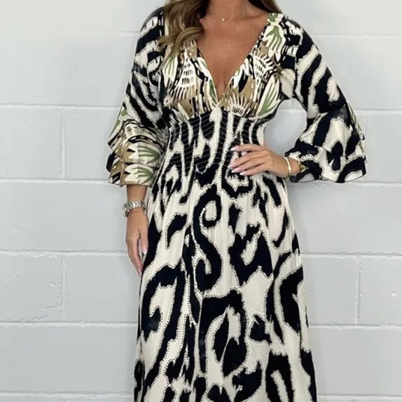 🦋Breathable Fashion V-Neck A-Line Long Dress🔥Hot Sale - 61% OFF🔥-7
