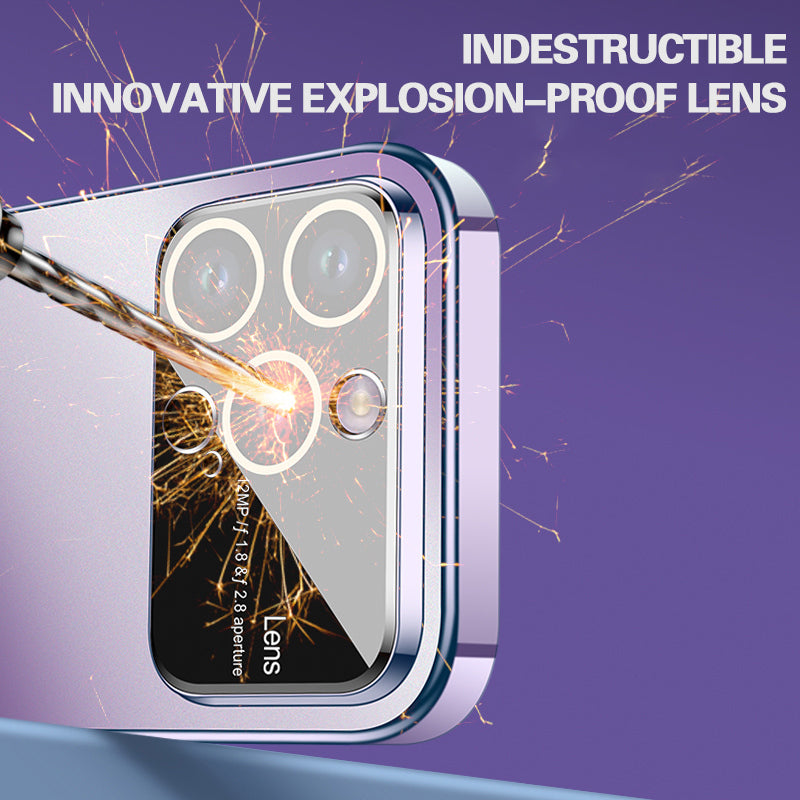 Lens Explosion-Proof Frosted Magnetic Attraction Case Cover For iPhone-1