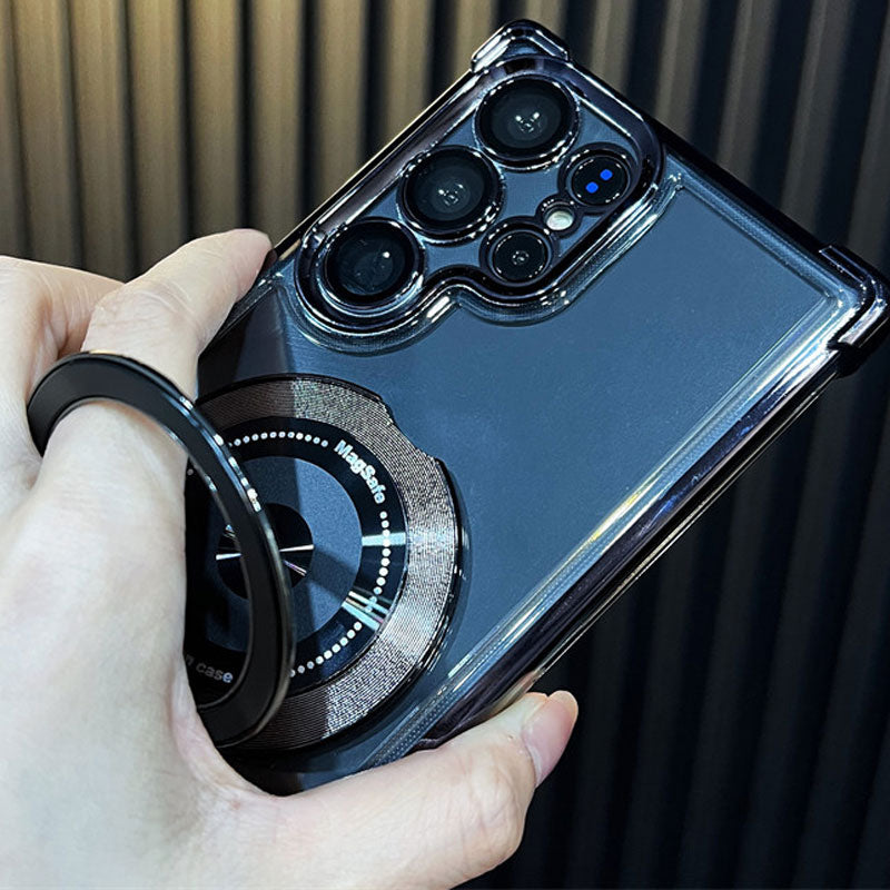 Transparent Anti-Drop Phone Case with Rotating Stand for Galaxy Series-3