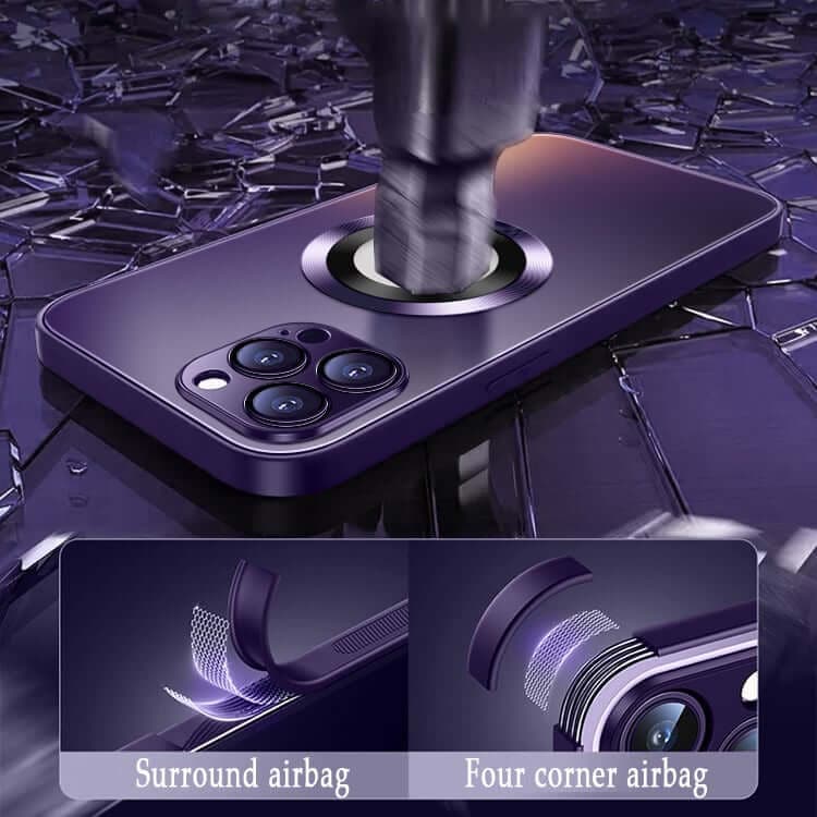 2024 NEW Magnetic AG Glass Frosted Case With Camera Lens Protector For iPhone 15 14 13-6