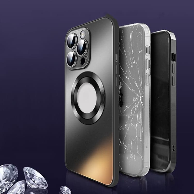 2024 NEW Magnetic AG Glass Frosted Case With Camera Lens Protector For iPhone 15 14 13-5