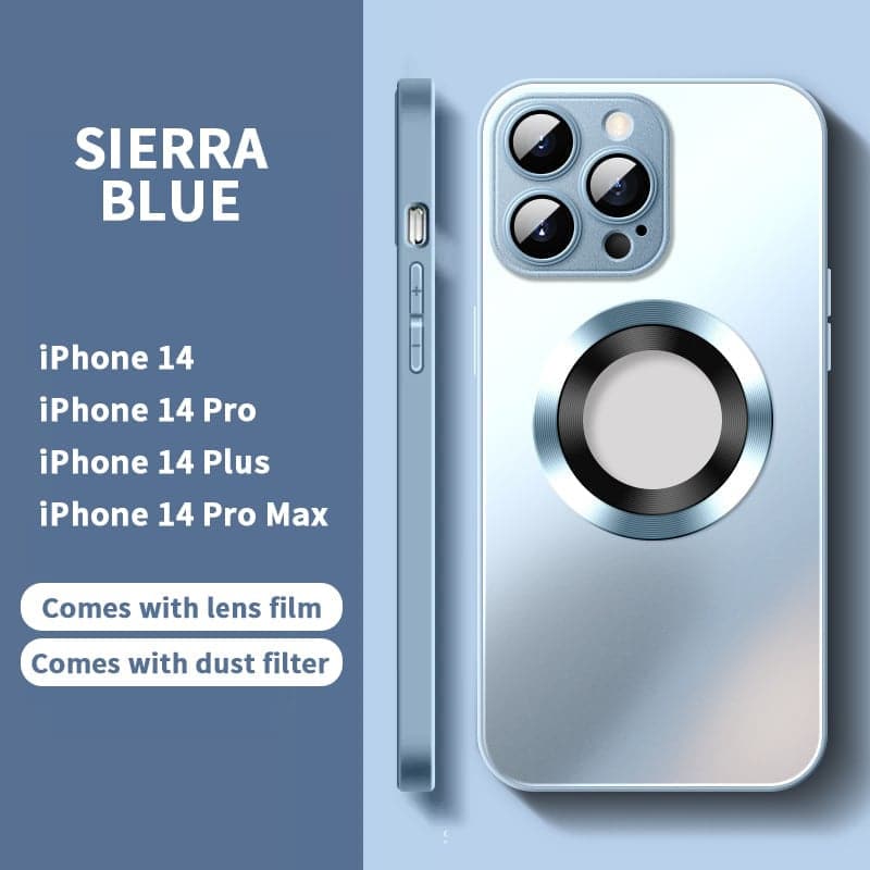 2024 NEW Magnetic AG Glass Frosted Case With Camera Lens Protector For iPhone 15 14 13-8
