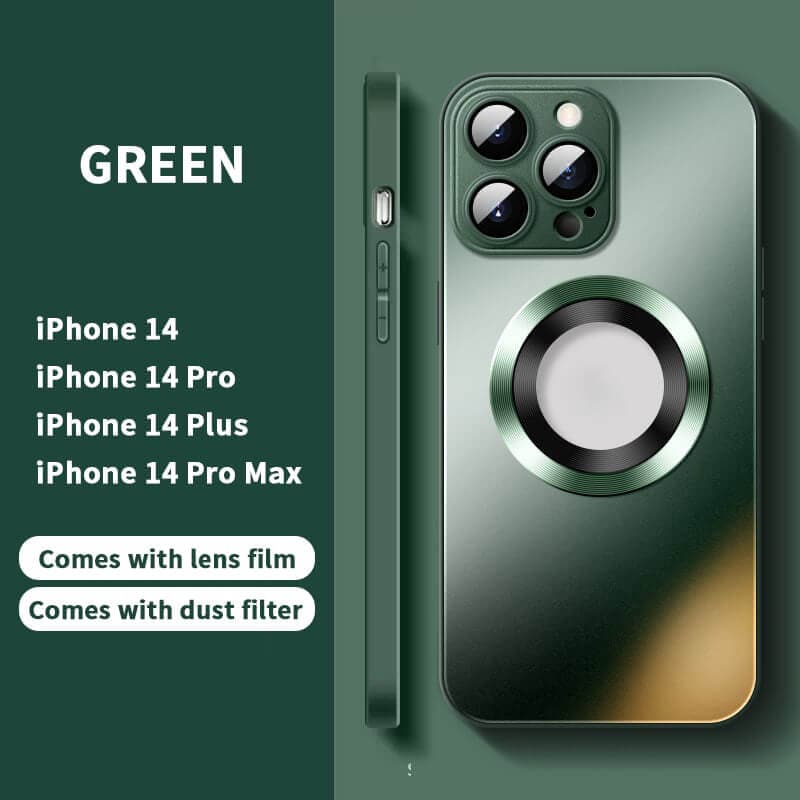 2024 NEW Magnetic AG Glass Frosted Case With Camera Lens Protector For iPhone 15 14 13-9