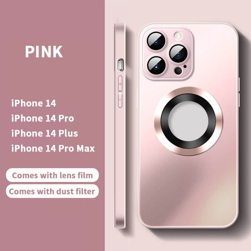 2024 NEW Magnetic AG Glass Frosted Case With Camera Lens Protector For iPhone 15 14 13-10