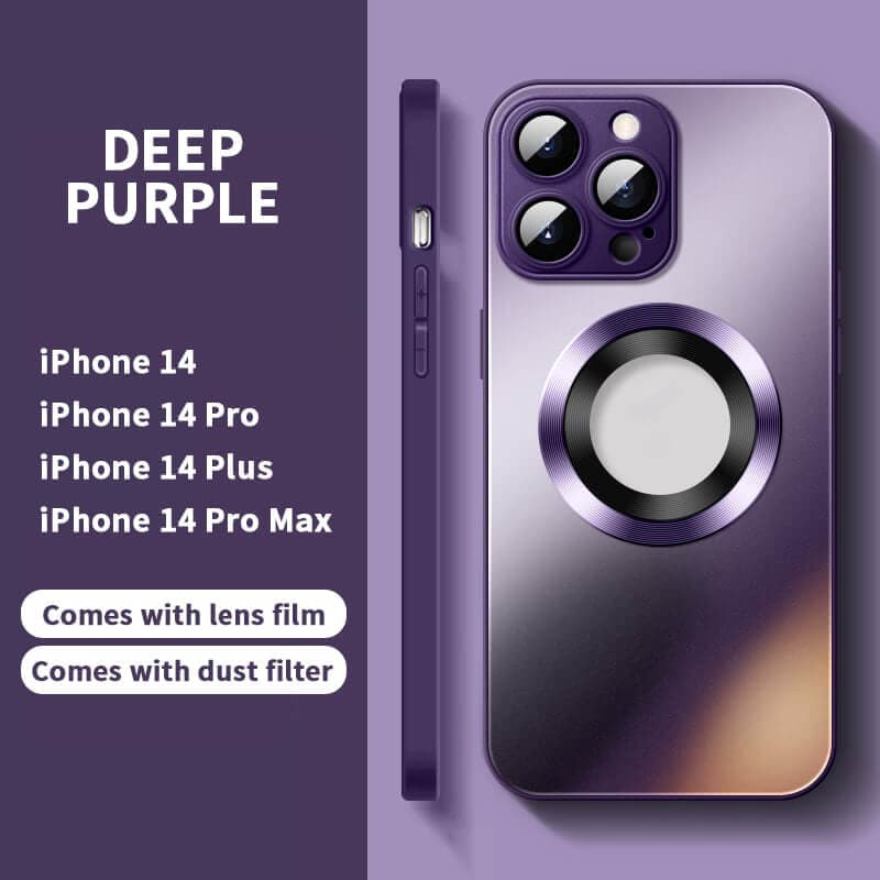 2024 NEW Magnetic AG Glass Frosted Case With Camera Lens Protector For iPhone 15 14 13-17